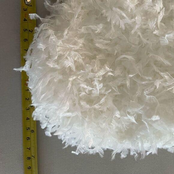 White Faux Feather Evening Bag - Picture 9 of 12